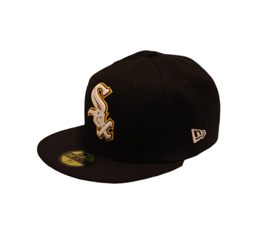 Black & Gold White Sox Snapback Cap – Classic Flat Brim