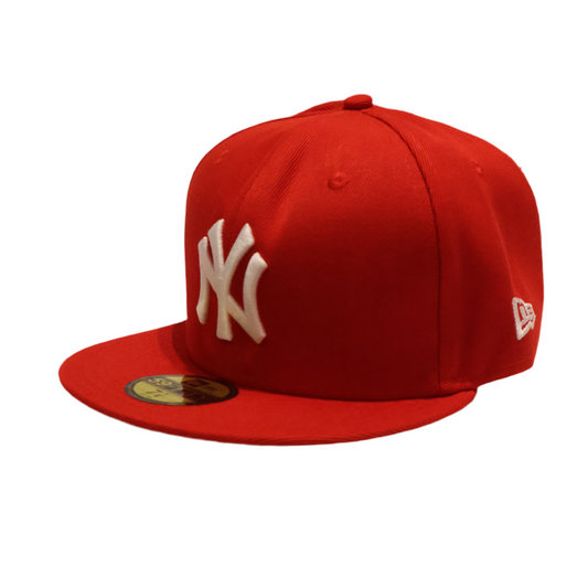 Red NY Snapback Cap – Classic Flat Brim