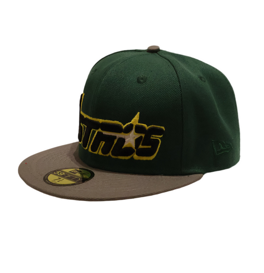 Green & Brown Athletics Snapback Cap – Classic Flat Brim