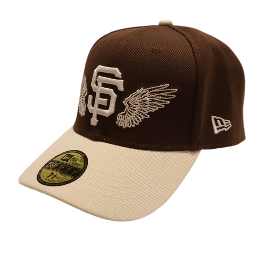 Brown & Beige SF Snapback Cap – Classic Flat Brim
