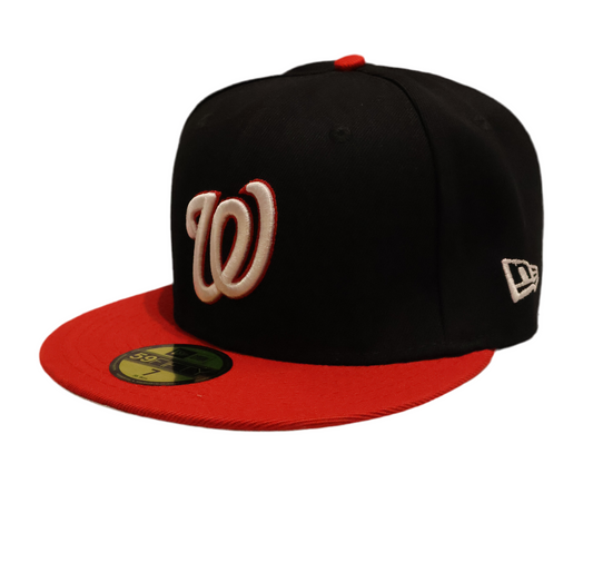 Black & Red Washington Snapback Cap – Classic Flat Brim