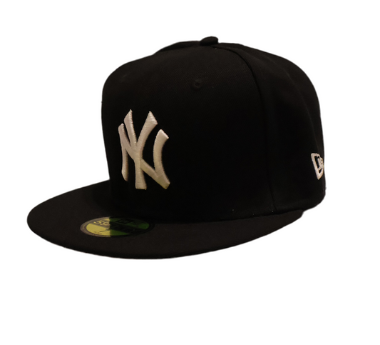 Black & White NY Snapback Cap – Classic Flat Brim
